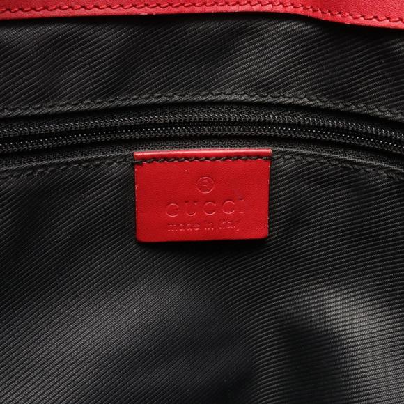 GUCCI GG Canvas Tote Bag Leather Women's Beige Black Red 002 1098 - Picture 5 of 11